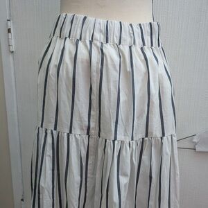 Striped White and Maxi Black Women's Skirt